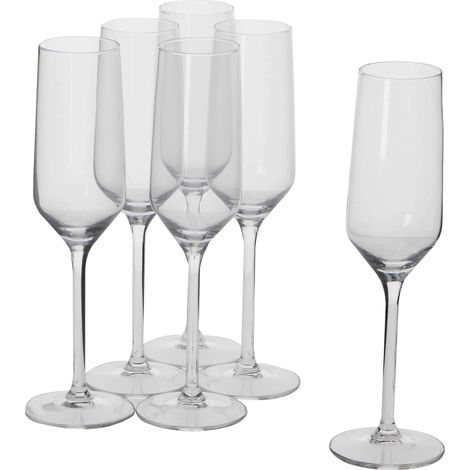 Verres à Champagne Flûte - 220 Millilitres - 6 Pièces (1/5)