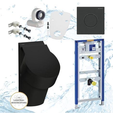 Geberit Element Laufen VAL Urinal mit Deckel schwarz Komplettset
