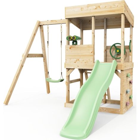 Rebo Lookout Tower with Single Swing, Wave Slide and Adventure Pack (1/4)