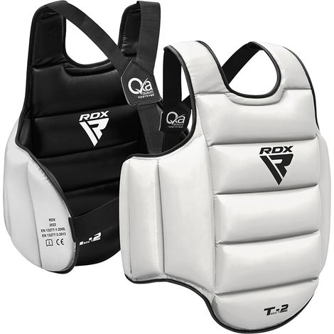 RDX T2 CE Noir/Blanc Plastron Pour le Karaté Certifié Protège Poitrine Rembourré - RDX - SCC-T2B/W-L/XL (1/2)