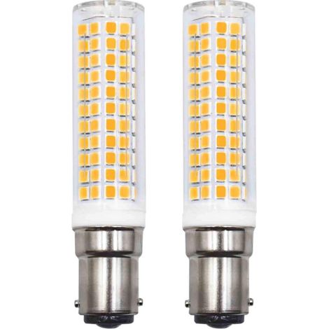 Pack of 2 B15d LED Bulbs Replacing 75W 90W 80W Warm White 3000K 220V 230V 890lm 7W Wall Sconce for Living Room Chandelier Sewing Machine [Energy Class E]