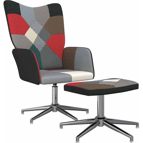 Maison Exclusive - Sedia Relax con Sgabello in Tessuto Patchwork (1/5)