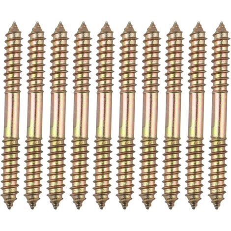 10 boulons de fixation pour meuble Cheville - M8 x 80 MM à tête double extrémité - Bois à bois