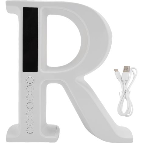Enceinte Bluetooth avec chargeur sans fil forme R – Veilleuse chevet réveil bruit blanc maison, audio (1/5)