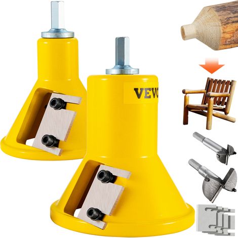 VEVOR Taglierina per tenoni, diametro 1"/25,4 mm e 2"/50,8 mm, con doppie lame dritte e viti a bottone Kit Home Master, taglierina per mobili in alluminio e acciaio di alta qualita, strumento commerci