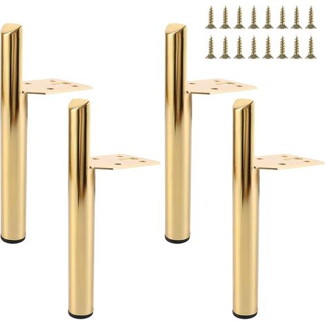 4 Pièces Pied de Meuble Metal, 18 cm Pied Table Basse, Doré Pied de Table pour Canapé, Meuble TV et Meubles (1/5)