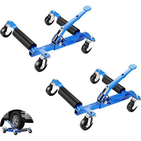 avec 1 Pcs Car Wheel Dolly avec Cric De Pneus, Dolly De Remorque pour Positionnement De Véhicule, Capacité De 1500 Lbs, Patins De Voiture, Cric pour Réparation Et Déplacement Auto