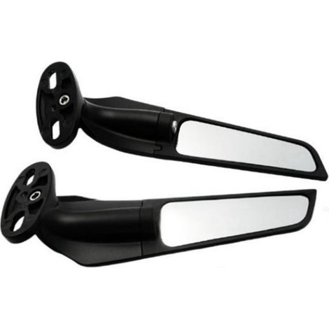 1 set. Color: Black. Material: Metal. Suitable for motorcycle rearview mirrors and rotating side mirrors. (1/4)