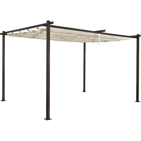 Pavillon Gartenpavillon 3x4m beige-anthrazit Luxor Light UV-Schutz wasserabweisende Überdachung