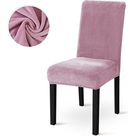 Velours-Einheitsfarbe Stuhlbezug mit integriertem Gummizug – Schmutzschutz für Restaurant-, Hotel- oder Veranstaltungsstühle – Universalmodell halbhoch – Farbe pink