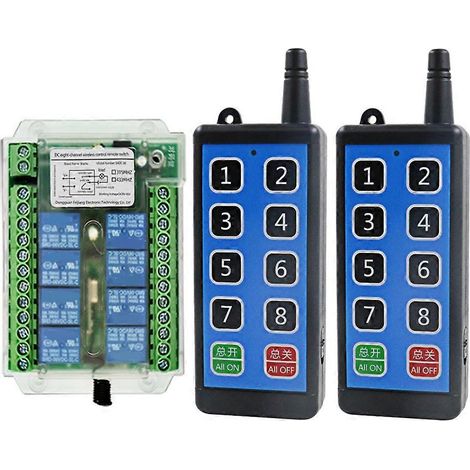 Interrupteur de commande à distance sans fil RF 8 canaux 12 V/24 V/36 V 433 MHz, interrupteur de commande de moteur sans fil DC 9 V-72 V (1/5)