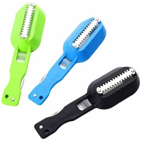 Fish Scale Cleaner Scraper Fish Scale Brush Knife Fish Scaler Multifunction Quick Fish Skin Cleaning for Home, Kitchen, Restaurant 3 Pcs(3 Colors) (1/5)