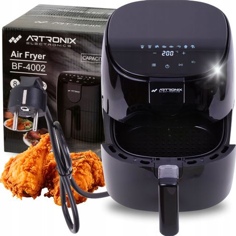 Freidora de aire Artronix de 4 litros sin aceite, 1500 W, 8 programas.