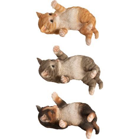 GATTINO IN RESINA CHE GIOCA DISTESO ASSORTITO