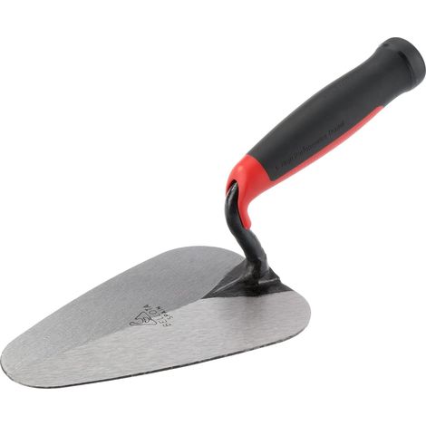1 - Truelle de maçon - Acier forgé - Manche bimatériel - Pour mortier et carrelage - Noir et Rouge - 0,49kg (1/5)
