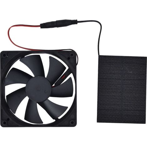 Kit de Panneau Solaire, Ventilateur Solaire Multifonction 5 V, Ventilateur D'extraction Portable Extérieur, Mini Ventilateur Alimenté par Panneau Solaire pour Petits Poulaillers, Serres, Niches (1/4)