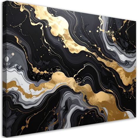 Impresión de Imagen Abstracción negra de mármol glamuroso 30x20 (1/5)