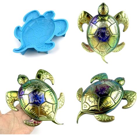 Moule En Silicone Tortue - Pour Coulée Résine Époxy - Décoration Murale Ou Bureau - Idéal Aquarium Miniature Et Décor Festif - 1 Pièce (1/5)