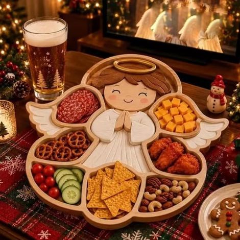 Servierplatte für Weihnachtssnacks – Unterteilte Festtags-Vorspeisenplatte – G –
