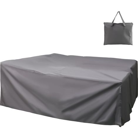 YODOLLA 229x184x70cm (90.5"x72.5"x27.5") Waterproof Garden Table & Chair Set Cover, Large Grey Rectangle Outdoor Cover