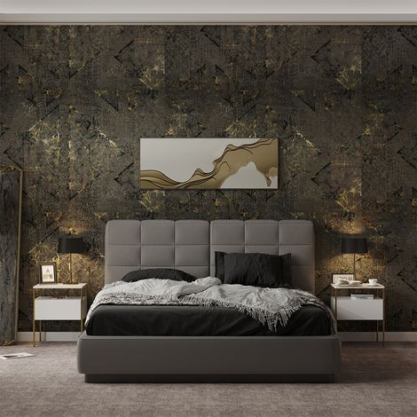 Comodino camera da letto Mira, Bianco/Oro, 40 x 50 cm Set di 2, Vicco (1/5)