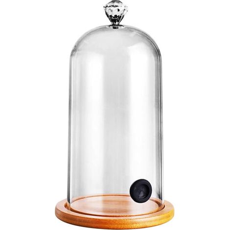 Plastique Fumer Cloche Hood Molecular Cuisine Food Dome Cover Cover avec Trous en Caoutchouc Base en Bois pour Les Boissons À Gâteau De Cocktails Bartending Accessory Bartending Tools (1/5)