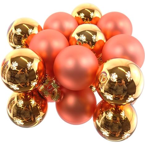 Christbaumkugeln Warmes Orange 5 x glänzend & 5 x matt Ø 6 cm aus Glas - 10er Set