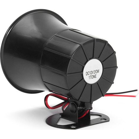 Adecuado para alarmas de aire de 12 V y 20 W para automóviles, camiones, vehículos recreativos, bocinas eléctricas, furgonetas, sistemas de megafonía y alarmas de alto volumen.