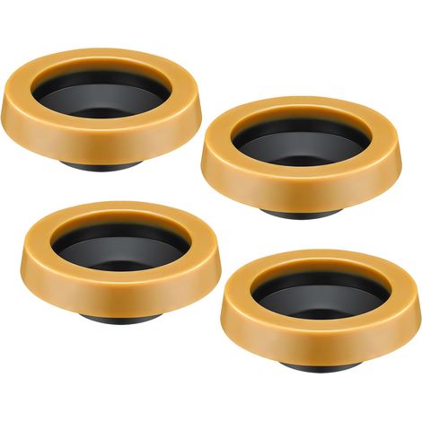 Lot de 4 anneaux de cire épais pour cuvette de toilette - Joint d'étanchéité pour ligne de vidange de 7,6 cm/10,2 cm - Joint d'étanchéité au gaz, aux odeurs et à l'eau (1/4)