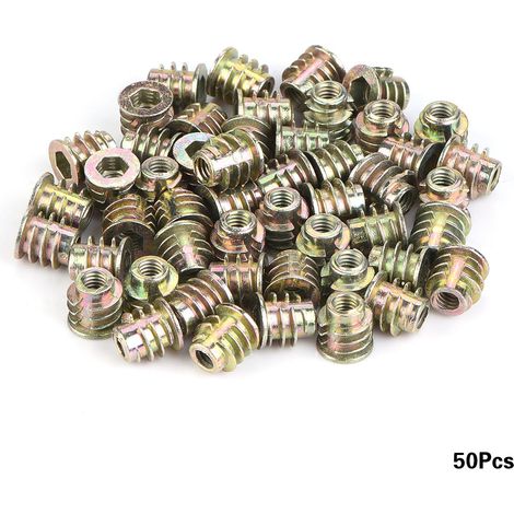 50pcs M4 M5 Zinc Alloy Inside Hex Socket Insert Nuts for Wood Furniture (M48)