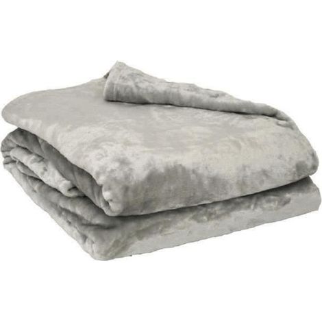 1 pièce Couverture microflanelle, douce et légère, perle, 180x220 cm, pour lit double ou canapé