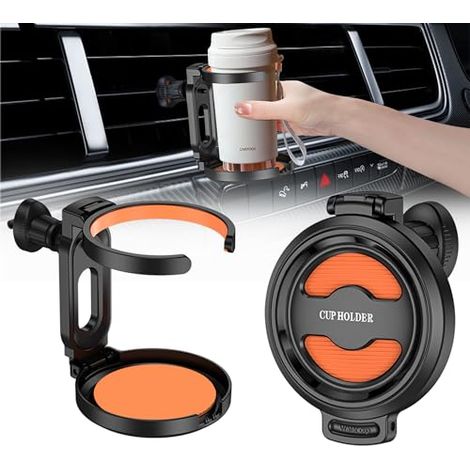 Lot de 2 porte-gobelets pliables et réglables pour voiture, pour aération de voiture, pour boissons gazeuses, café et thé (lot de 2) (1/5)