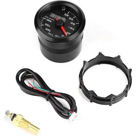 Wassertemperaturanzeige für Autos 40-140℃ mit Sensor, 7-farbiges LED-Display 52mm/2 Zoll. (1/5)