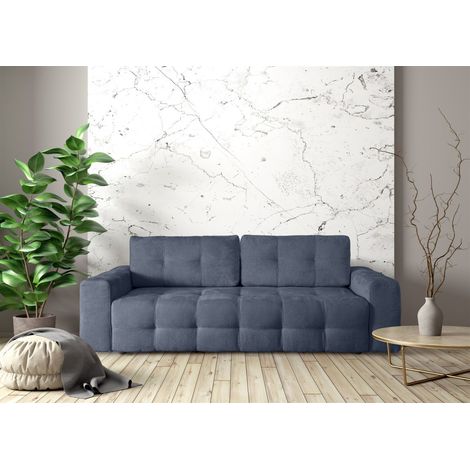 Schlafsofa Designersofa Sofa 3-Sitzer ARIELLE in Stoff Perfect Harmony Dunkelblau (1/5)