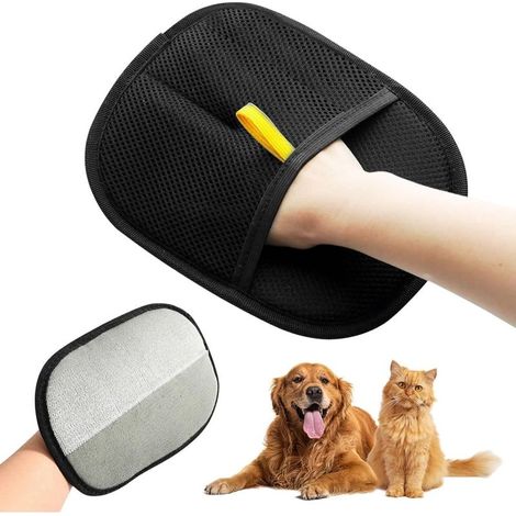 Gants noirs pour enlever les poils d'animauxantistatique multifonctionnel (1/5)
