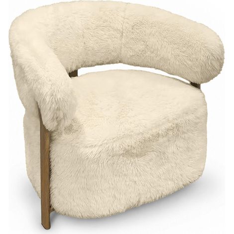 Fauteuil arrondi en tissu doux, NOUBIA (1/4)