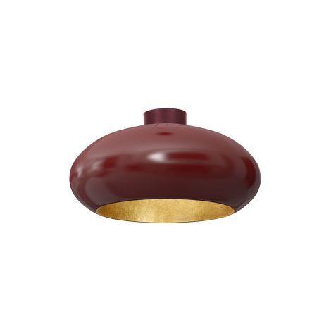 Plafoniera ovale bordeaux interno oro Compo E27 Luminex