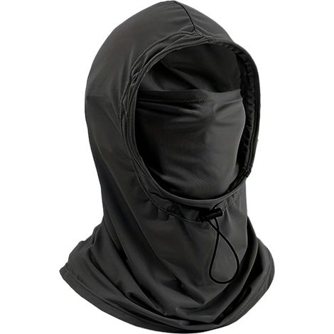 Masque de protection solaire Chapeau de protection solaire rafraîchissant à séchage rapide, respirant, anti-UV, en soie glacée, protection solaire pour le visage, protection du cou en plein air, noir