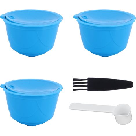 DOLCE GUSTO Kaffeemaschinen-Zubehörset mit nachfüllbaren Kapseln, Filter und Löffel (3 blaue Kapseln) (1/5)