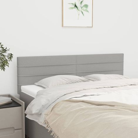 vidaXL Têtes de lit Gris clair 144x5x78/88 cm Tissu (1/5)