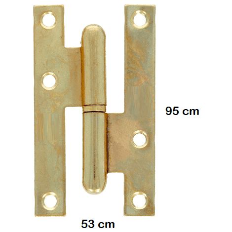 Bisagra pernio hierro 95x53 mm (2 uds)  Dorado (1/2)