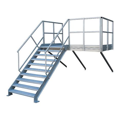 Industrietreppe aus Stahl, 15 Stufen - Standhöhe 3.00m - ETAGS1515