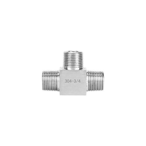 Raccords de tuyauterie à 3 voies, connecteur à filetage mâle en acier inoxydable 304, haute pression pour eau/gaz/huile, mâle 3/4 (1/5)