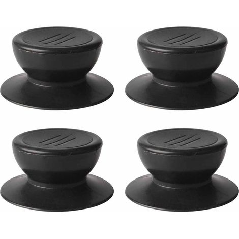 Ensemble de quatre boutons de couvercle de casserole, bouton de remplacement universel pour couvercle de casserole en verre, poignée pour couvercle de casserole en verre - noir (1/5)