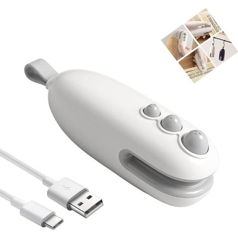 Irovami Mini scelleuse 2 en 1 avec cutter – Rechargeable, conservation aliments – Idéal pour snacks, fraîcheur, plastique (1/5)