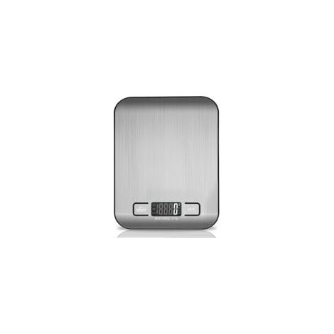 Digitale Küchenwaage, 5 kg, elektronische Kochwaage aus Edelstahl, elegante, ultradünne Lebensmittelwaage - Crezuo