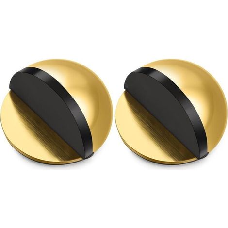 Butée de porte autocollante en acier inoxydable, ovale, demi-lune (dorée, 2 pièces) (1/5)