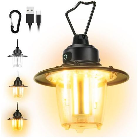 Rechargeable Camping Lantern - 1000 Lumen Camping Lamp for Tent - Portable, IP65 Waterproof - 4 Lighting Modes - Dimmable - For Camping, Hiking, Emergencies, Fishing [Energy Class A+++] (1/5)