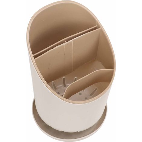 Besteckhalter, Essstäbchen-Aufbewahrungskorb, Löffelabtropfer, beige Küchenorganizer (1/5)