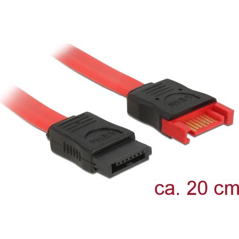 Delock alargador sata 6 gb/s macho  sata hembra de 20 cm rojo